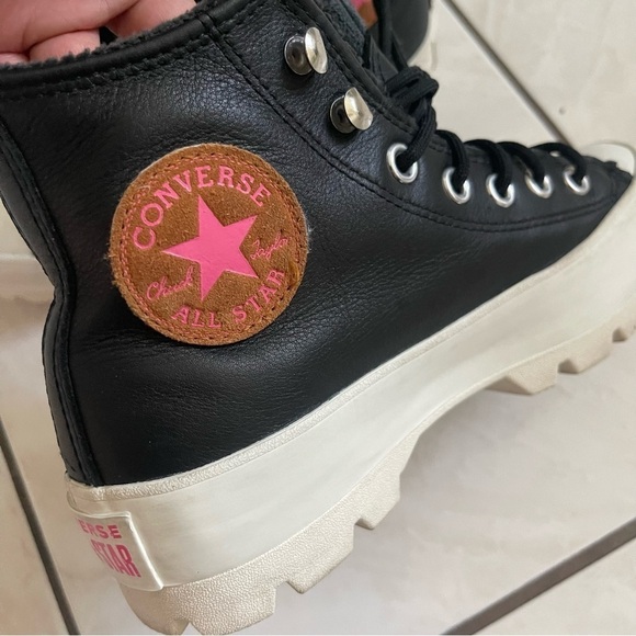 Convers All Start Chuck Taylor Black Leather Platform Boots Gore Tex Size 6.5 - Picture 6 of 13